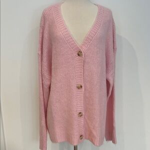 Pink Button-Up Women's Sweater